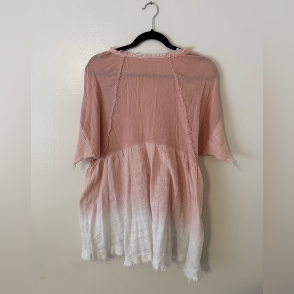 Altar'd State Top Pink Blush & White Ombre Flowy Boho Blouse Free People Sz M - Picture 3 of 12